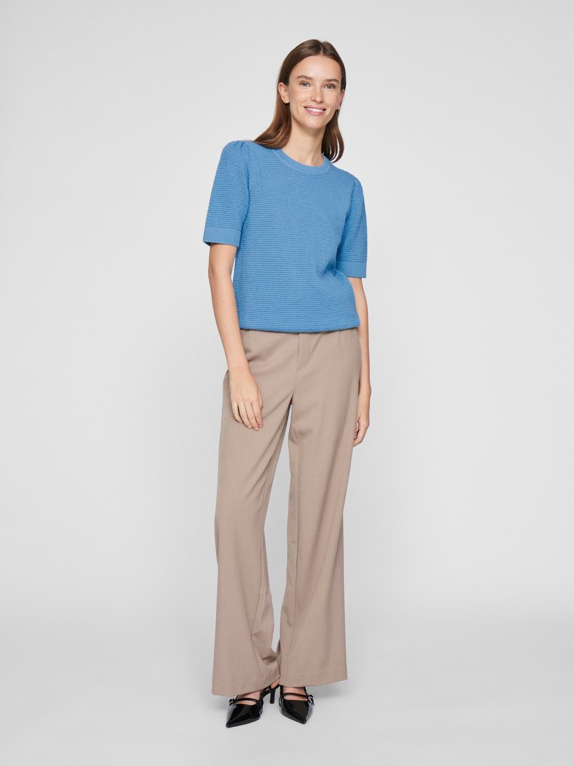 VIDALO Knit Top - Blissful Blue - VERO MODA & VILA Bergvik